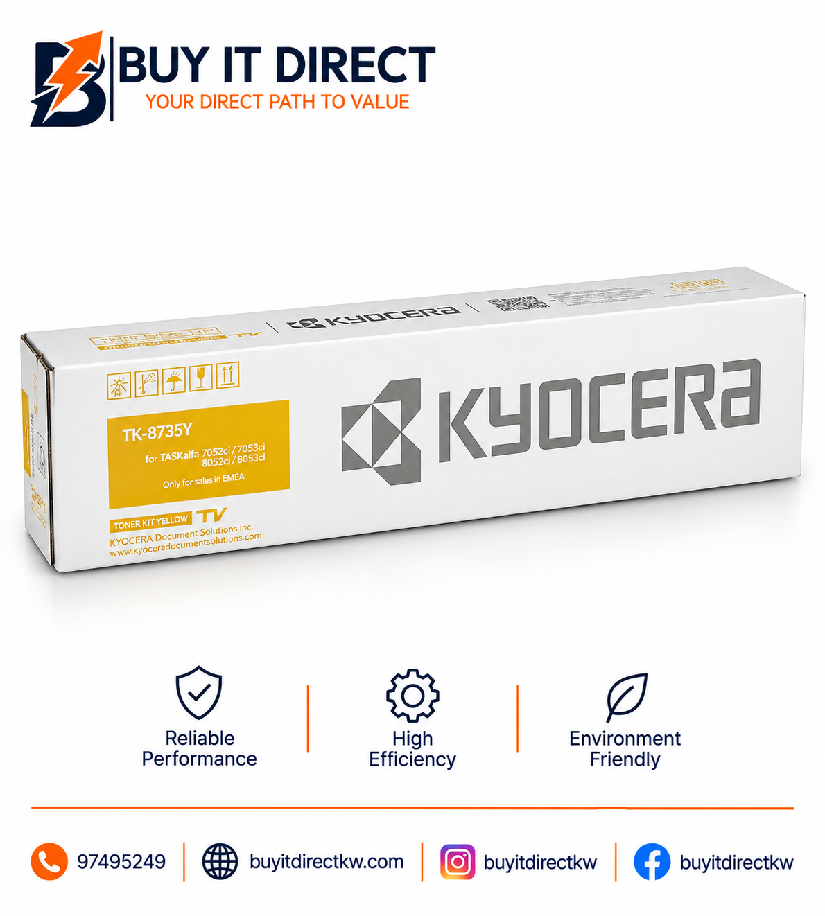 خرطوشة تونر أصفر Kyocera TK8735Y