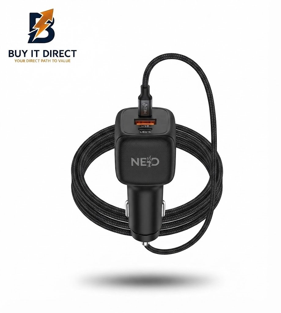 Neo NE4-C632 96W Car Charger 3-Port (2 USB-C PD + 1 USB-A) - Black