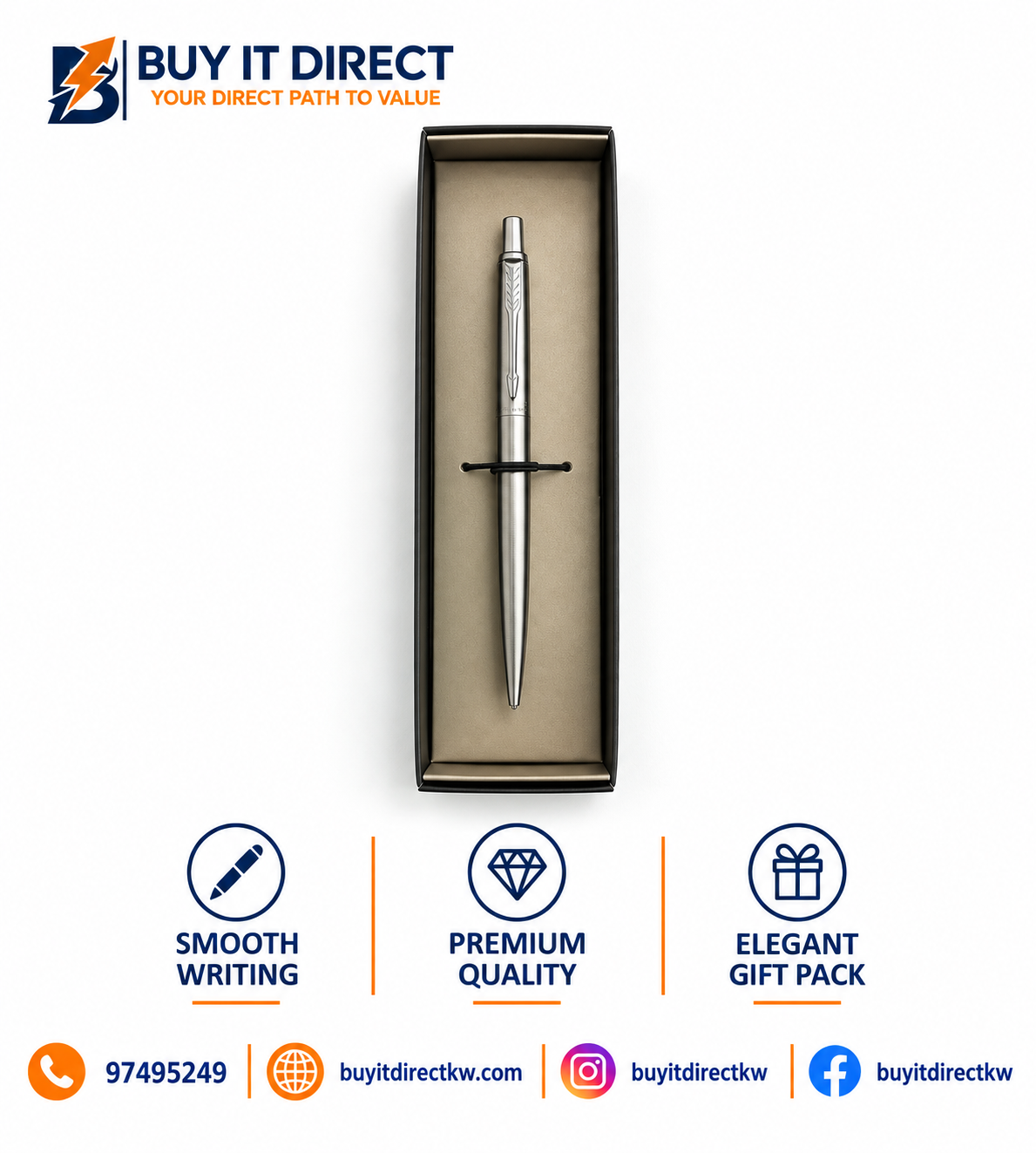 PARKER Pen – Brushed Stainless Steel