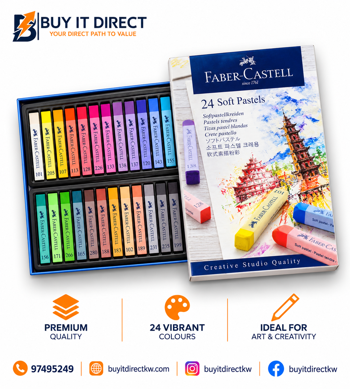 FABER-CASTELL 24 Soft Pastels