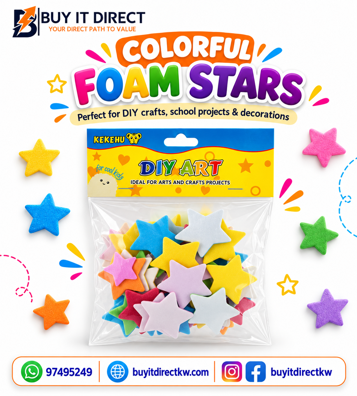 Small Foam Shapes - Stars