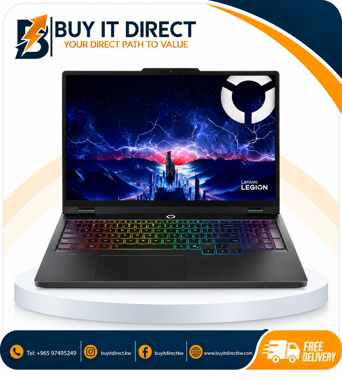 Lenovo Legion 5i G10 Gaming Laptop - Ultra 7-255HX / 32GB RAM / 1TB SSD / RTX 5060 8GB / 16" WQXGA / DOS / 1YR