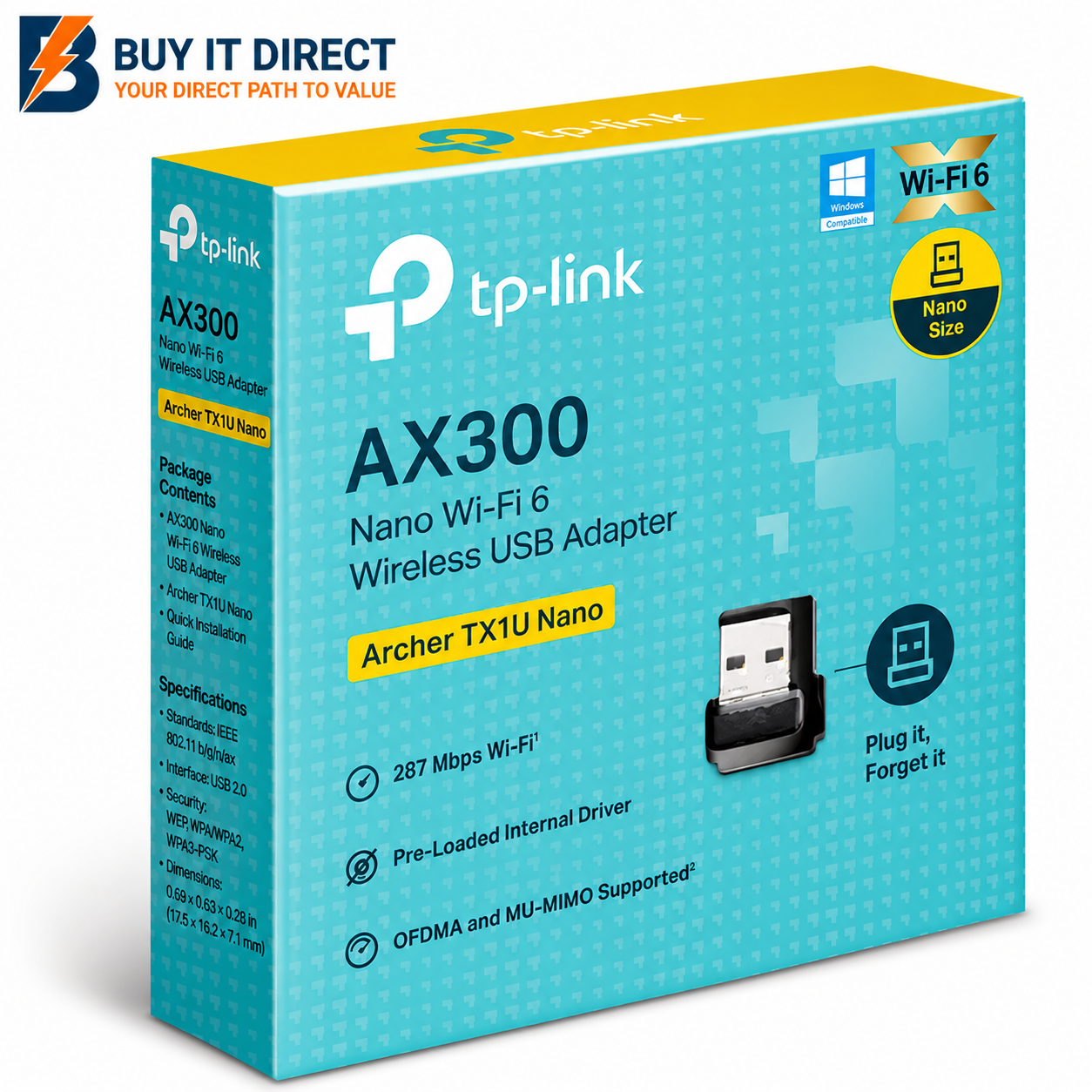 TPLink Archer TX1U Nano AX300 Nano Wi-Fi 6 USB Adapter