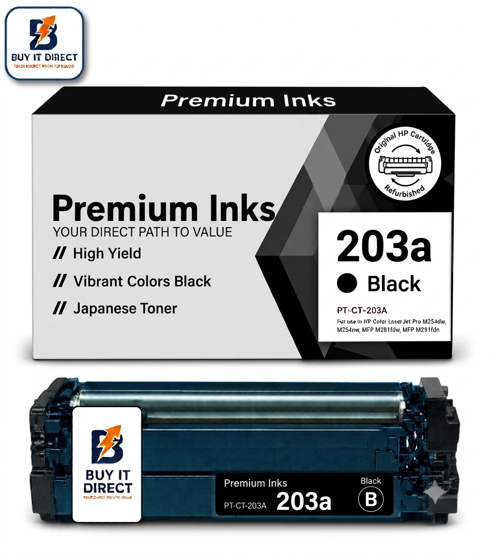 Premium 203A Black Compatible Toner Cartridge for HP Color LaserJet Printers