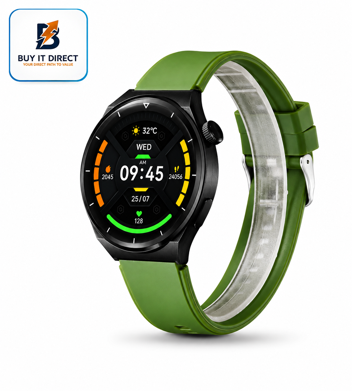 Kenneth Scott Smart Watch 46.2mm Black Silicone Strap with Interchangeable Green Silicone Strap