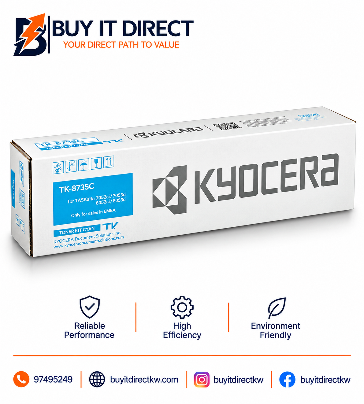 خرطوشة تونر سماوي Kyocera TK8735C