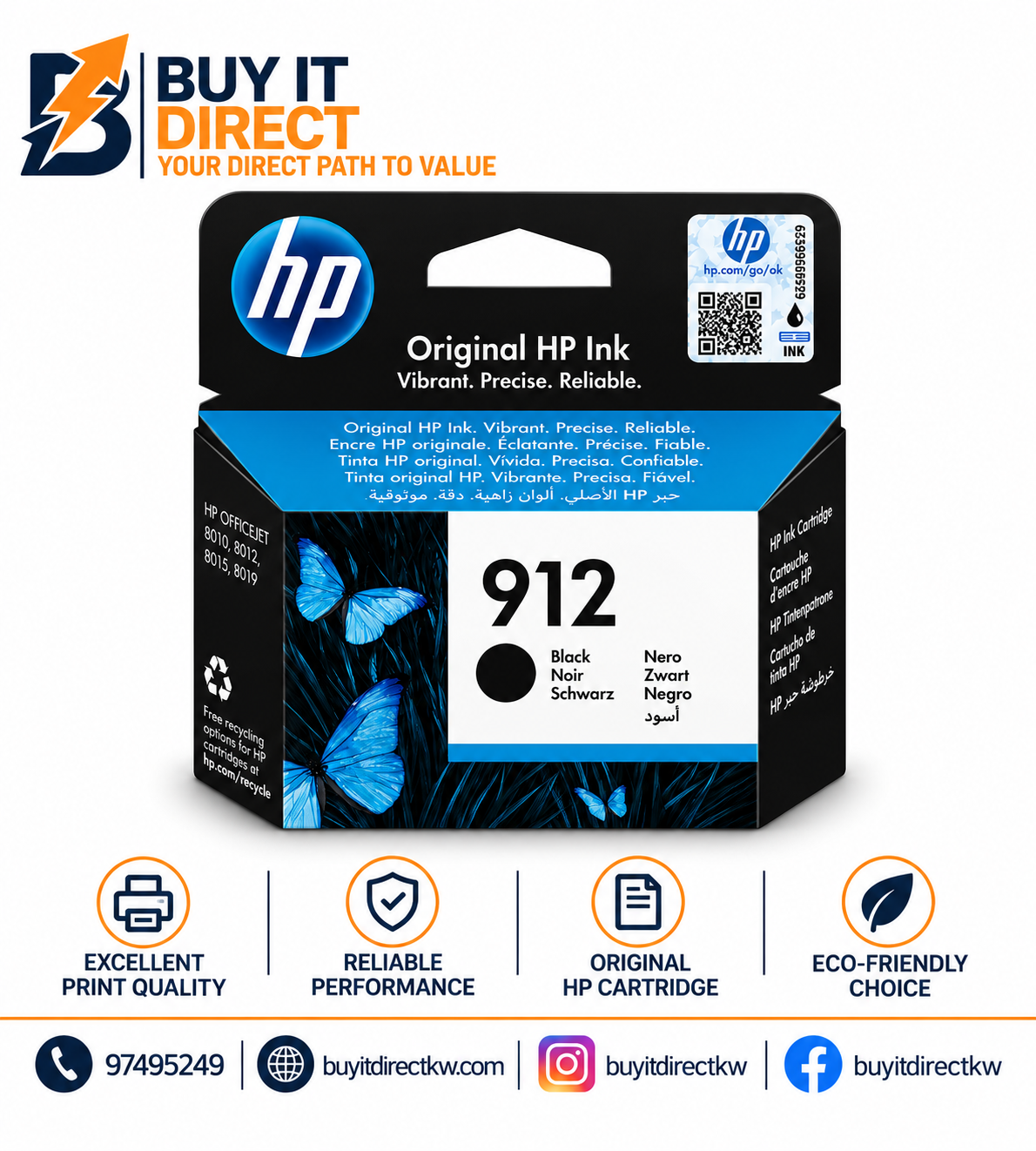 HP 912 Black Original Ink Cartridge