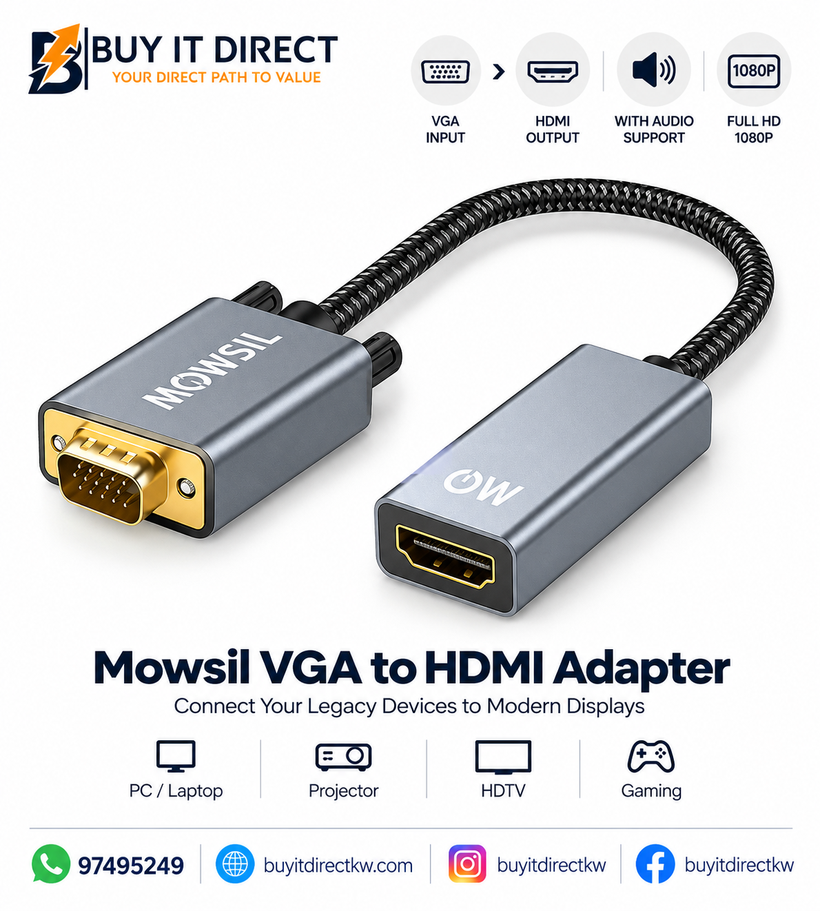 محول MOWSIL من VGA إلى HDMI MOVHD