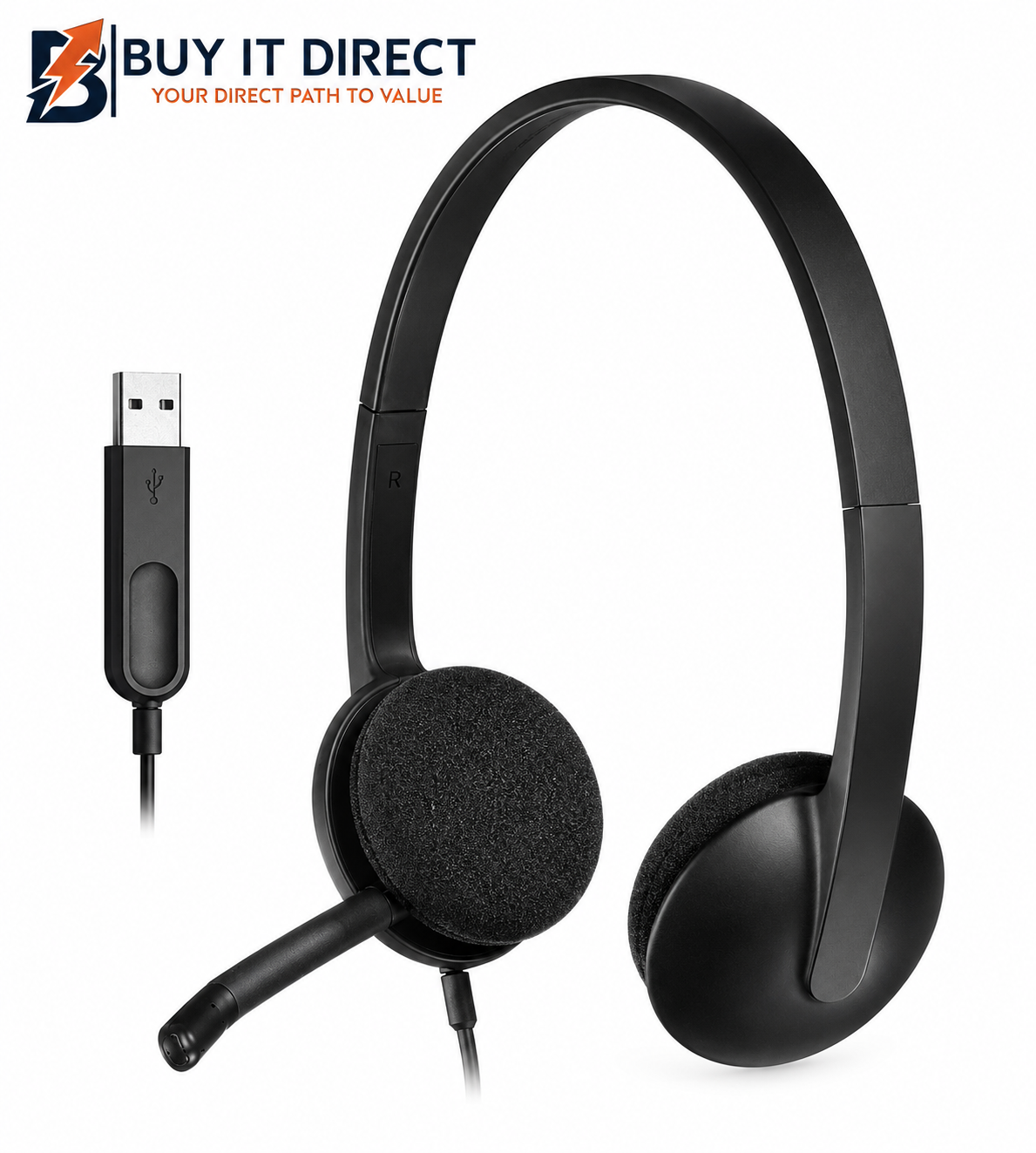 سماعة رأس Logitech H340 USB مزودة بميكروفون مانع للضوضاء