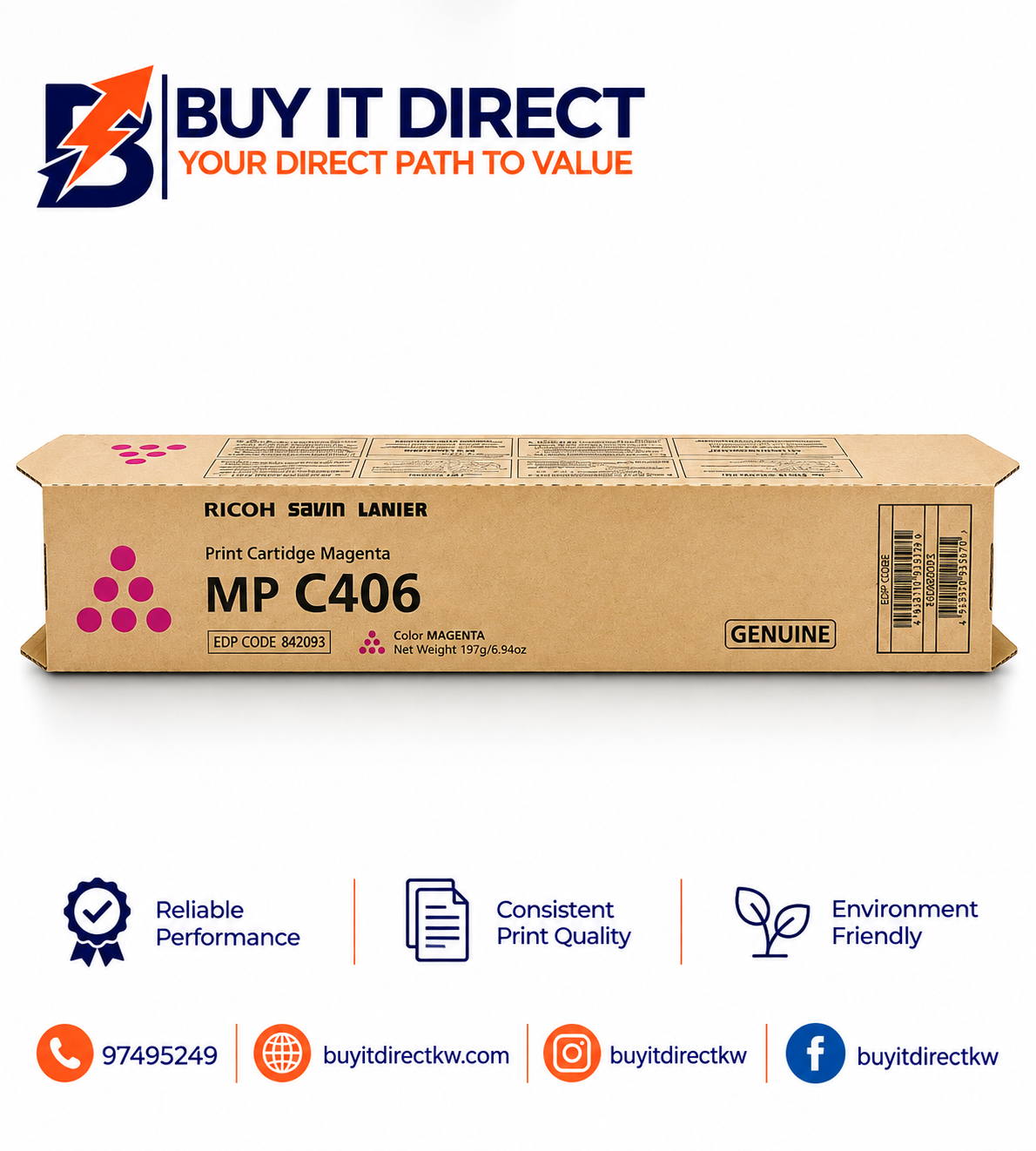 خرطوشة حبر ليزر أرجواني ريكو MP C406