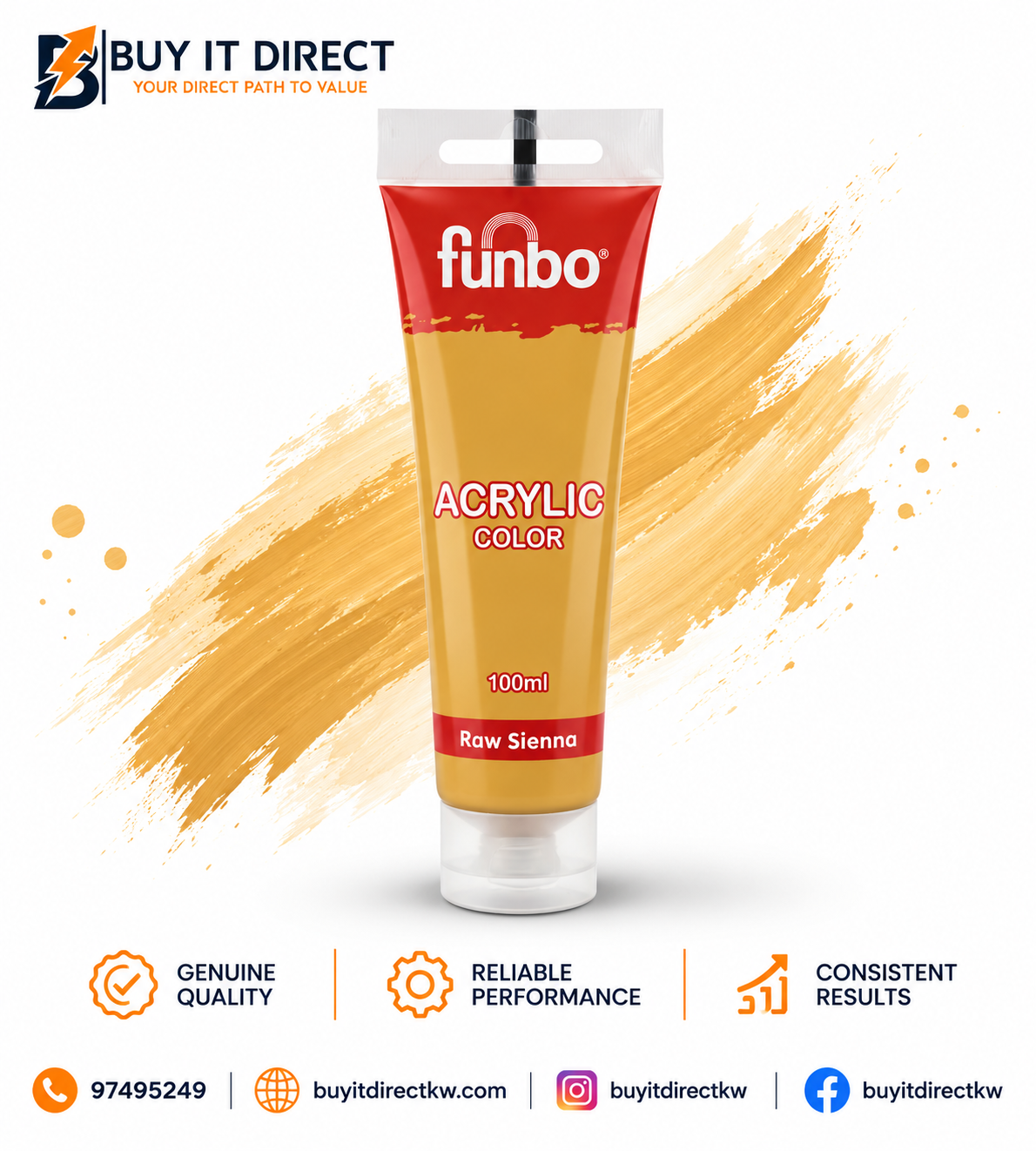 Acrylic Color Paint 100 ml Raw Sienna