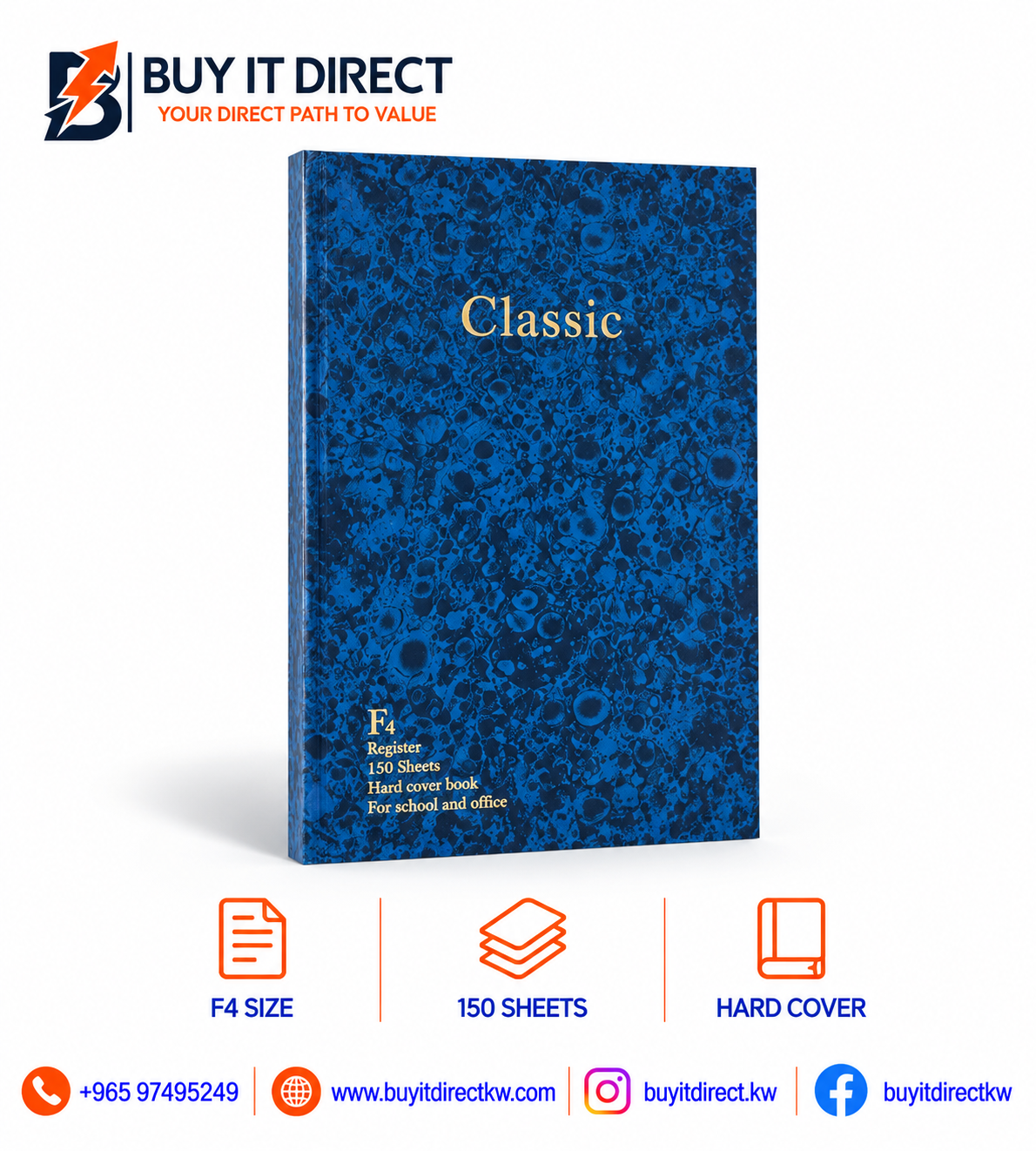 Classic F4 Register 150 Sheets