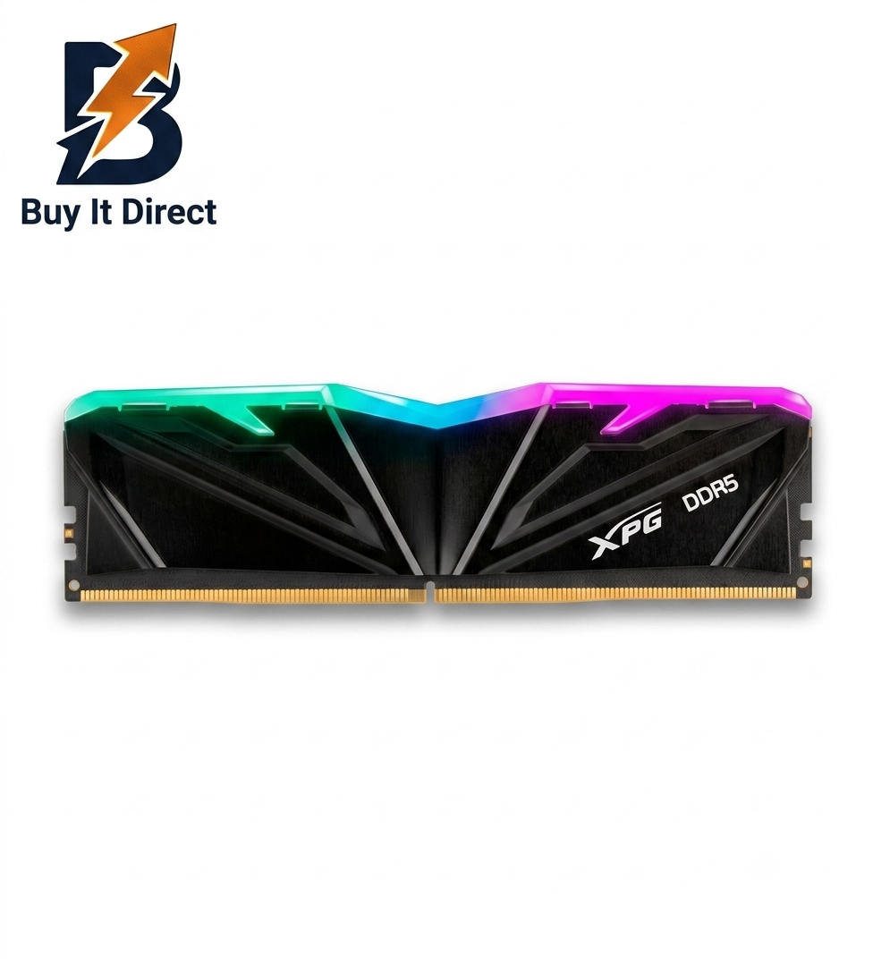 ذاكرة XPG Aramax RGB DDR5 بسعة 16 جيجابايت بتردد 5600 ميجاهرتز، مخصصة لأجهزة سطح المكتب، CL46 (16 جيجابايت × 1) - أسود