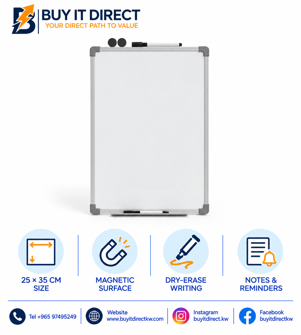Magnetic Whiteboard 25 x 35 cm