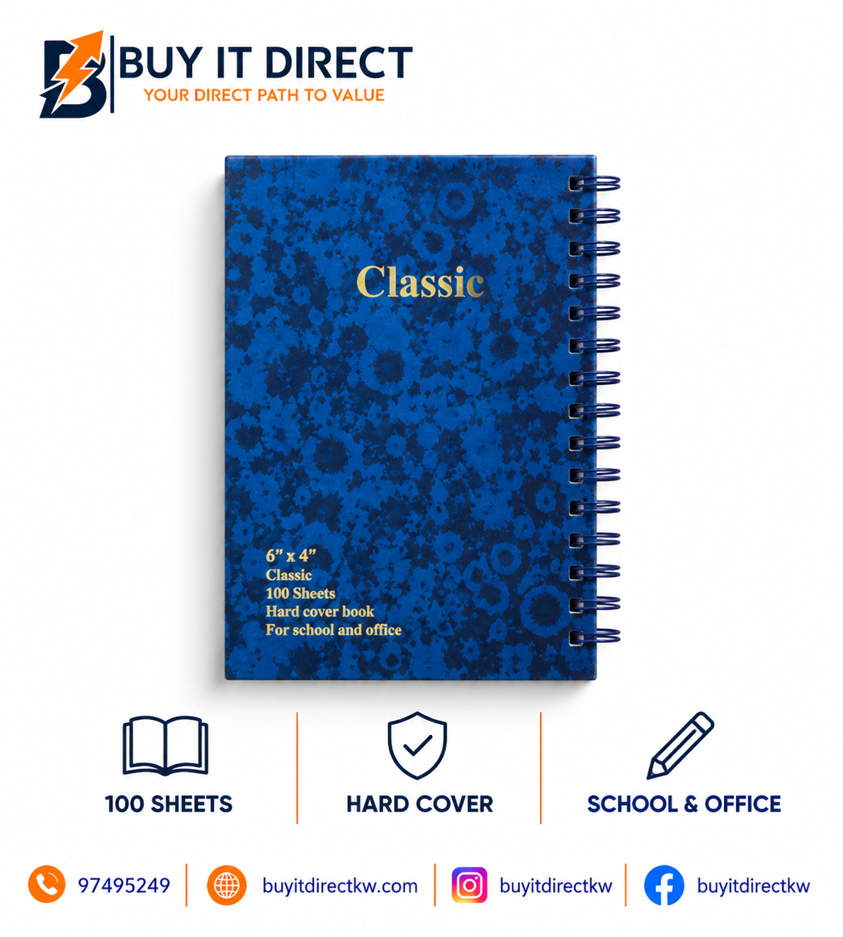 Classic Register 100 Sheets 6x4 Inch