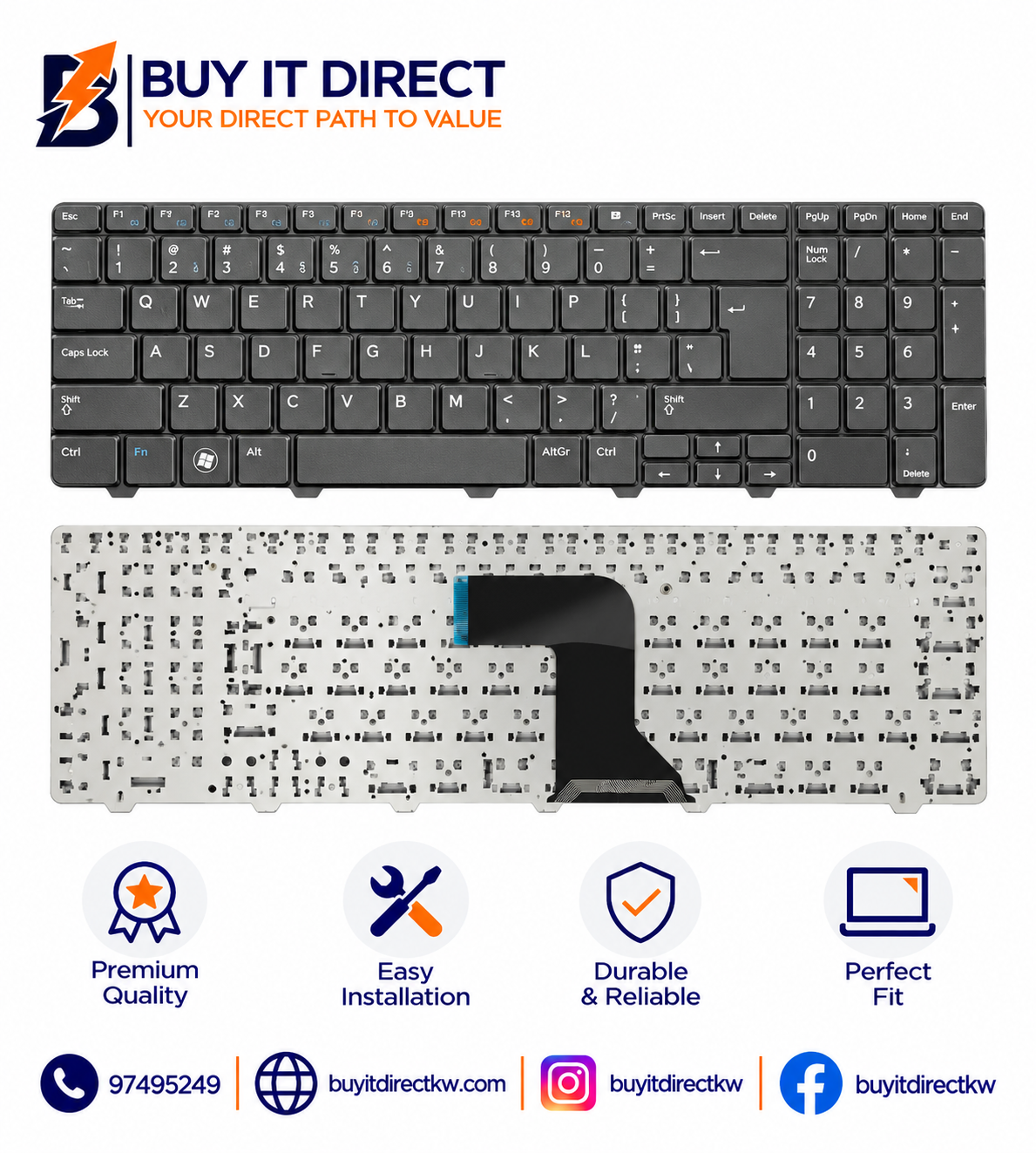 Dell Inspiron N5010 15R M5010 M501R Laptop Keyboard Black US English Arabic Layout