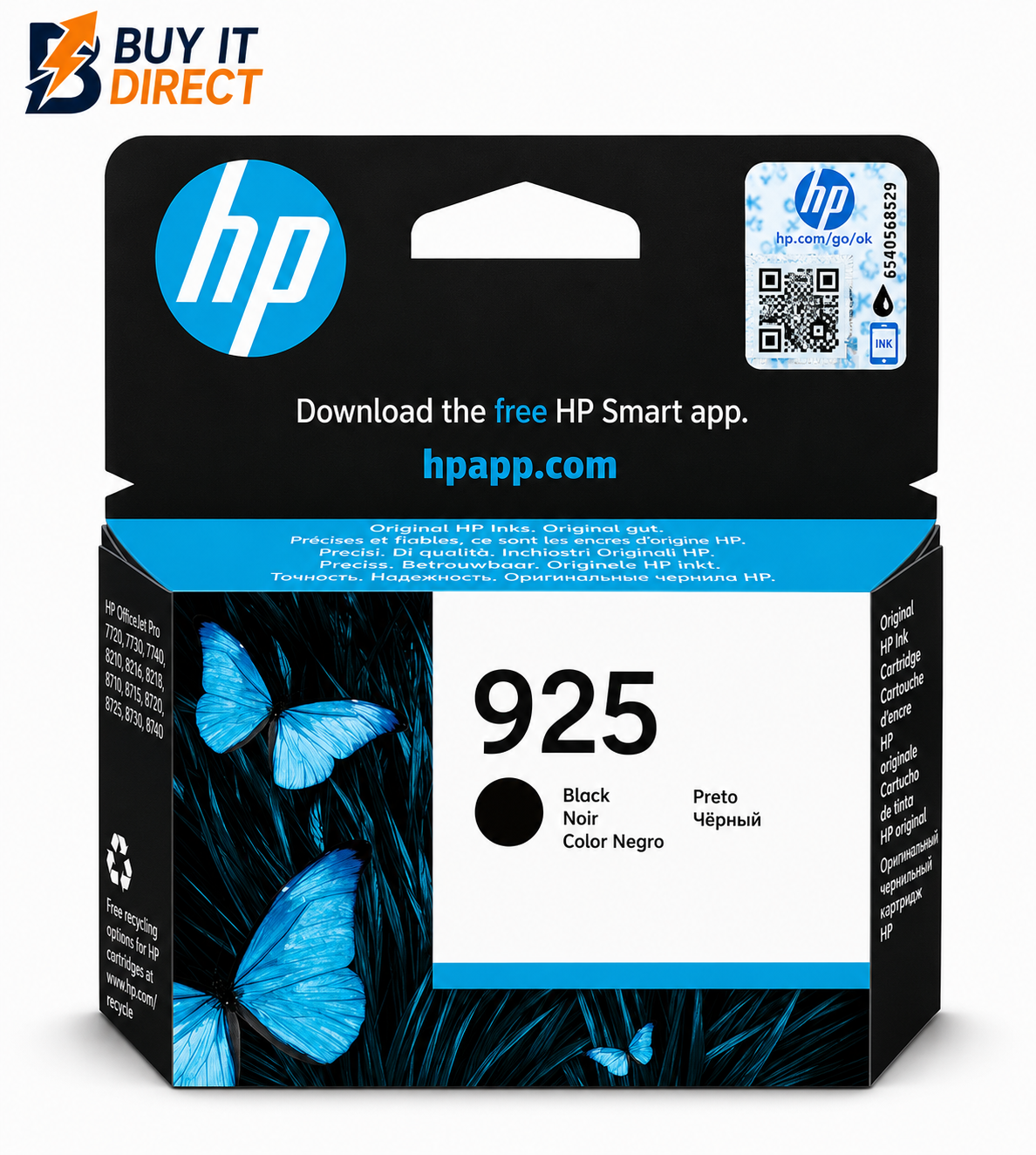 HP 925 أسود أصلي خرطوشة حبر