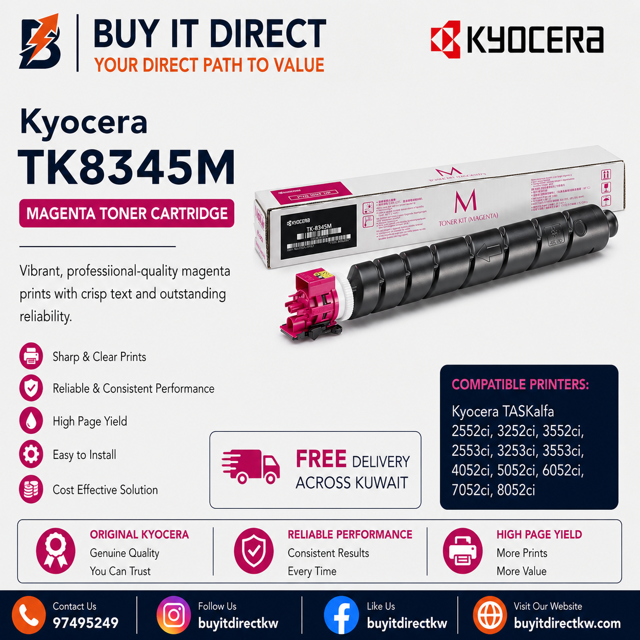 خرطوشة تونر أرجواني Kyocera TK8345M