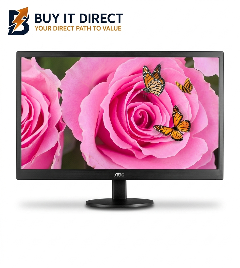 AOC E2070SW 19.5" TN Panel (1600X900) 60Hz 5ms Ultra Slim, Narrow Border, Monitor (VGA Port)