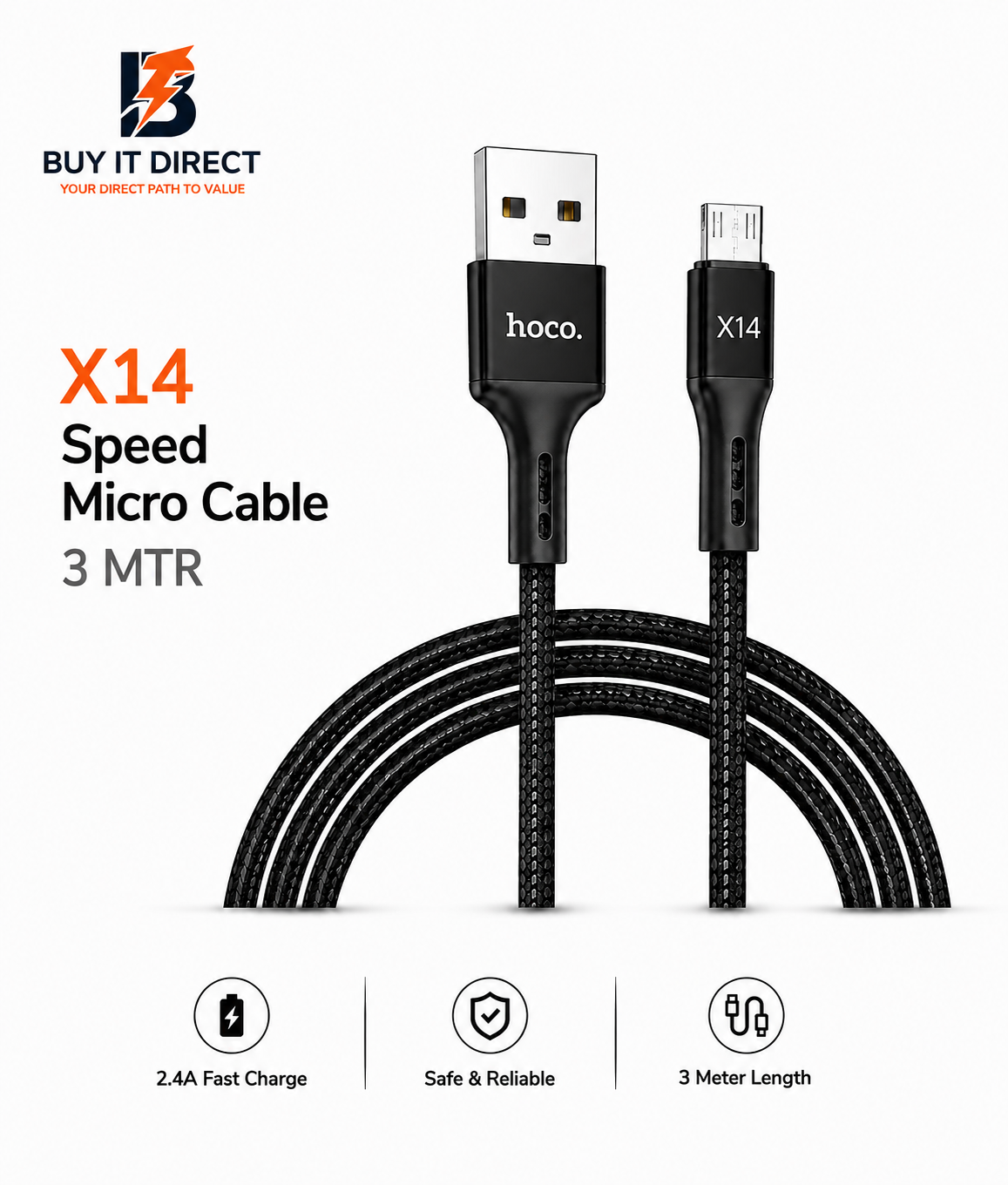 Hoco X14 Speed Micro USB Cable 3M