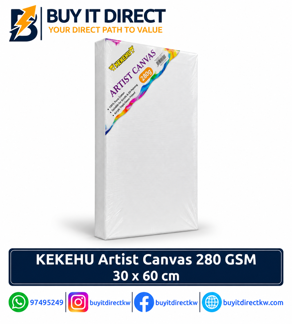 KEKEHU Artist Canvas – 280 GSM, 30 × 60 cm