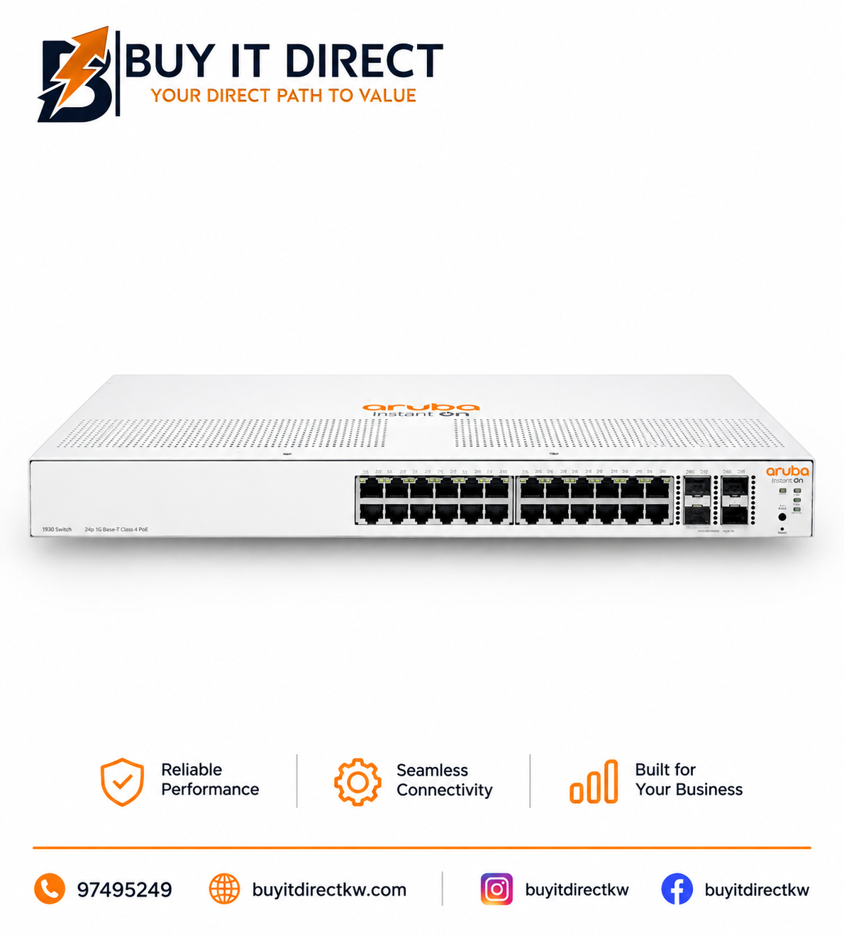 Aruba Instant On 1930 24G Class4 PoE 4SFP SFP Plus 195W Switch