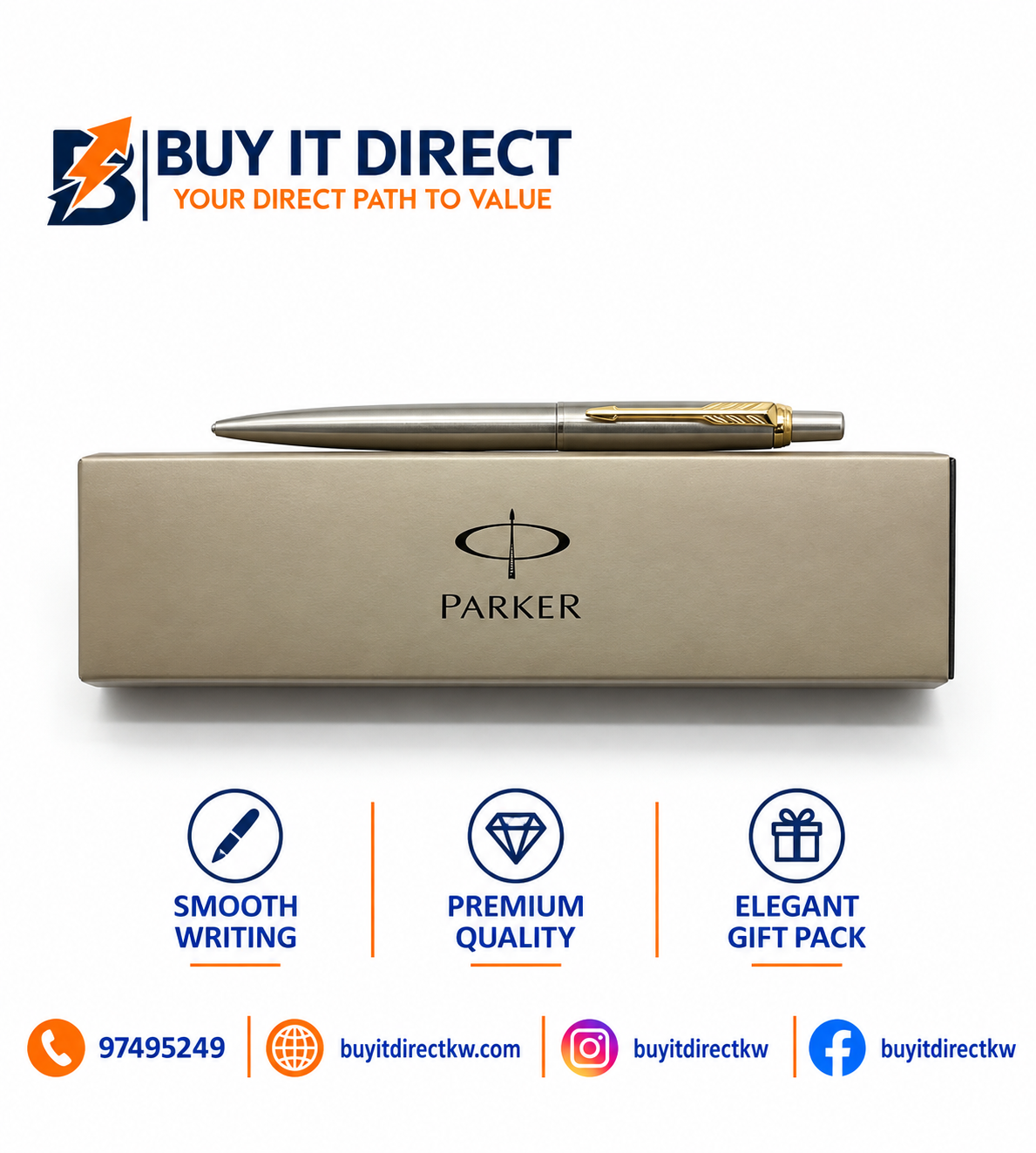 Parker Pen Stainless Steel Gold Trim