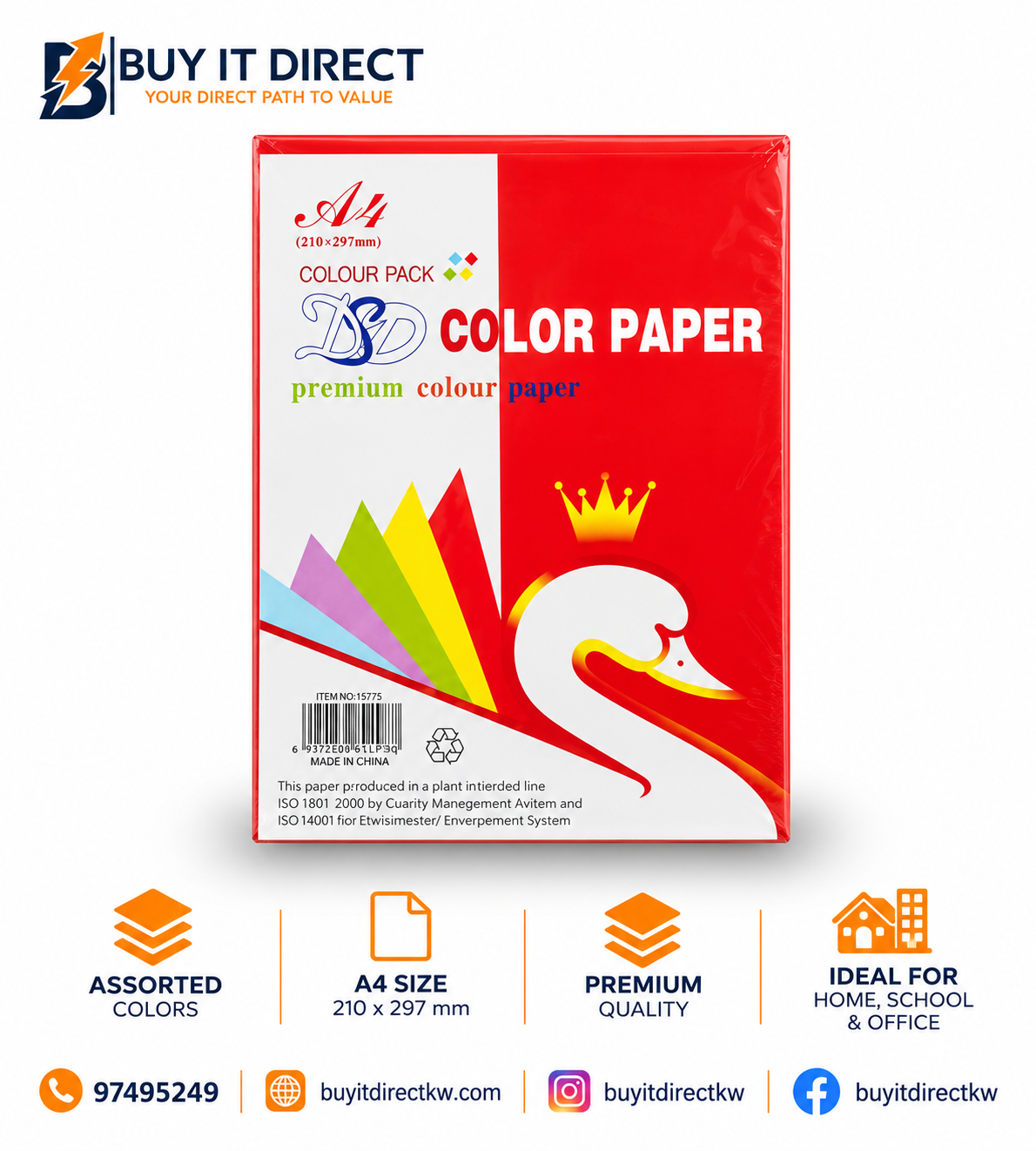 A4 Multicolor Paper 250 Sheets