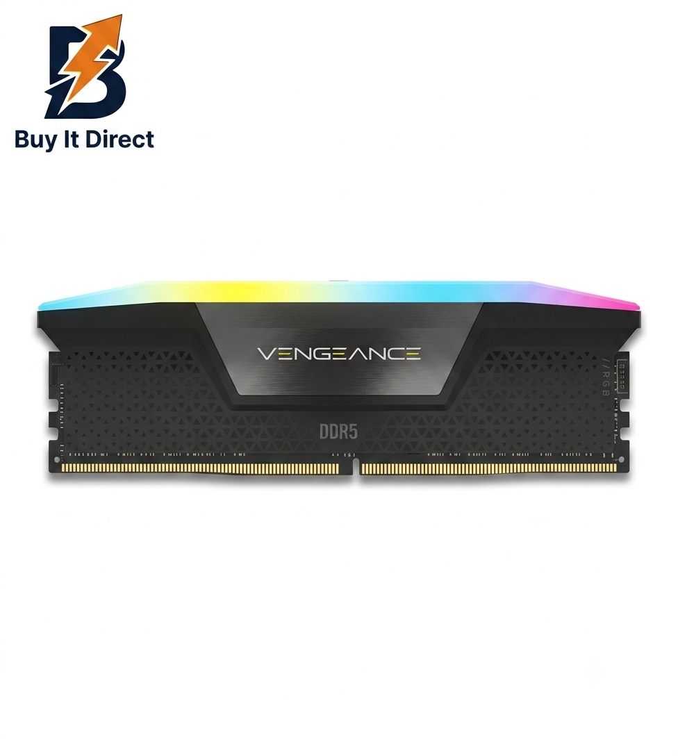 Corsair 16GB 5200MHz VENGEANCE RGB DDR5 RAM CL40, 1x16GB, Black
