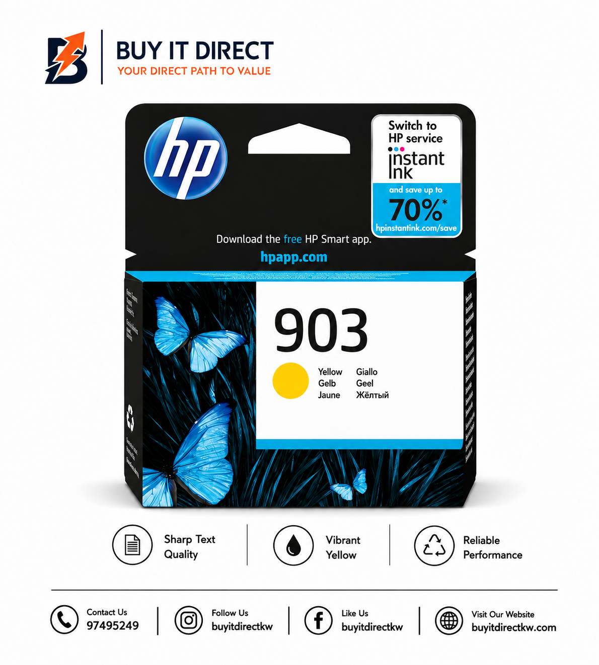 خرطوشة حبر HP 903 أصلية صفراء