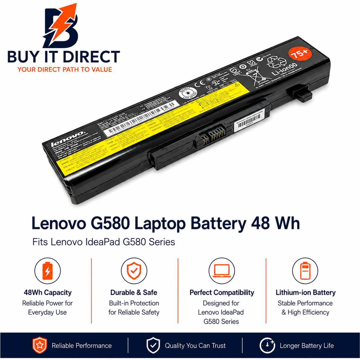 Lenovo G580 48Wh Laptop Battery for IdeaPad G580 Series