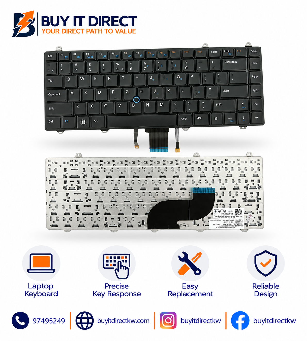 لوحة مفاتيح لابتوب Dell Studio 14 و14Z و1450 و1457 باللون الأسود بتخطيط إنجليزي أمريكي وعربي