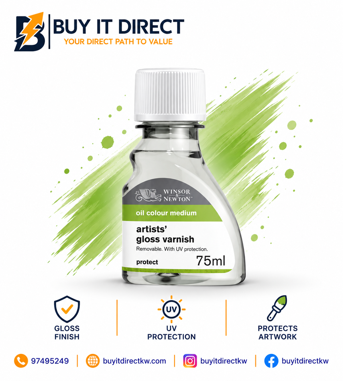 Winsor and Newton Artists Gloss Varnish 75ml