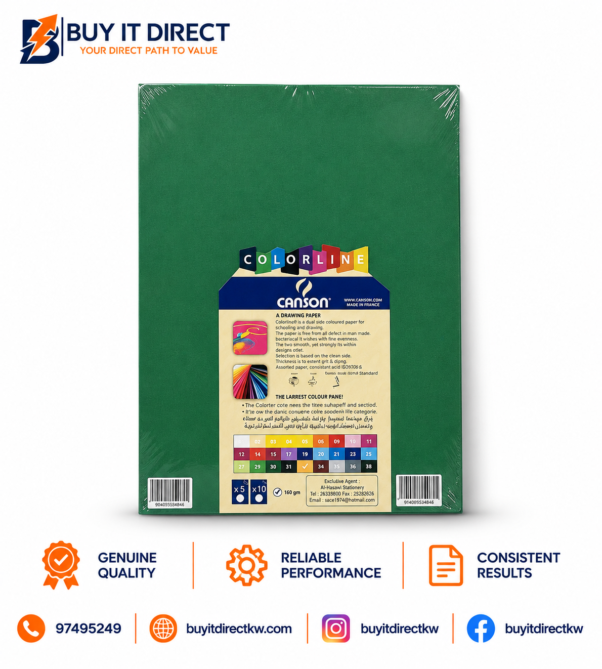 Canson Colorline Paper A3 150 gsm 5 Colours Assorted