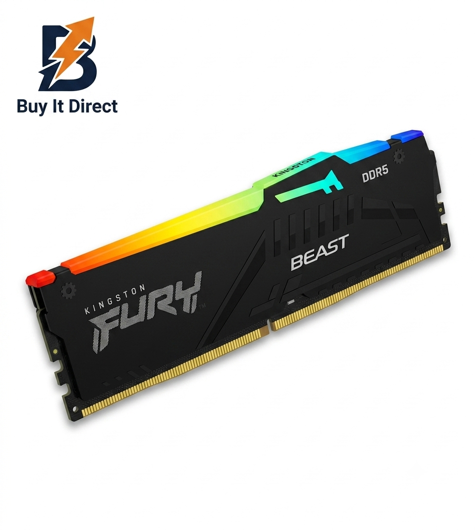 Kingston 32GB DDR5 6000MHz Fury Beast RGB Desktop RAM CL36 (Single module)