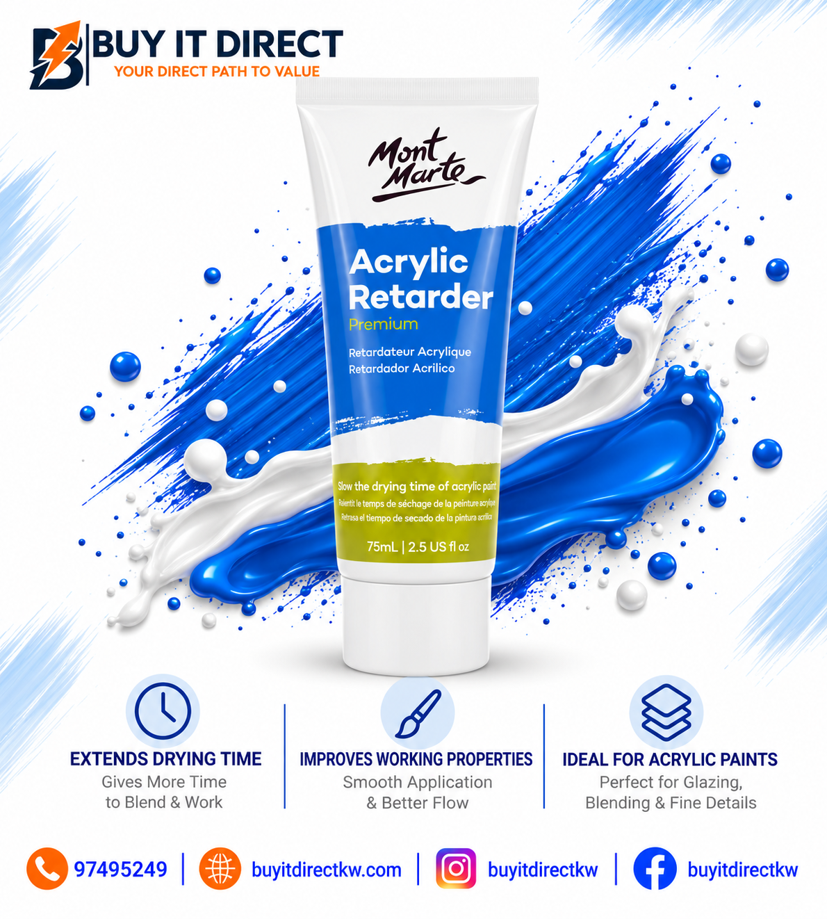 Mont Marte Premium Acrylic Retarder - 75 ml