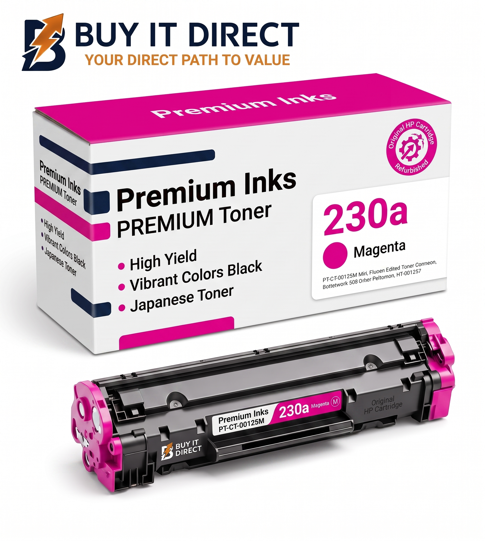 Premium 230a Magenta Compatible Toner Cartridge for HP Color LaserJet Printers