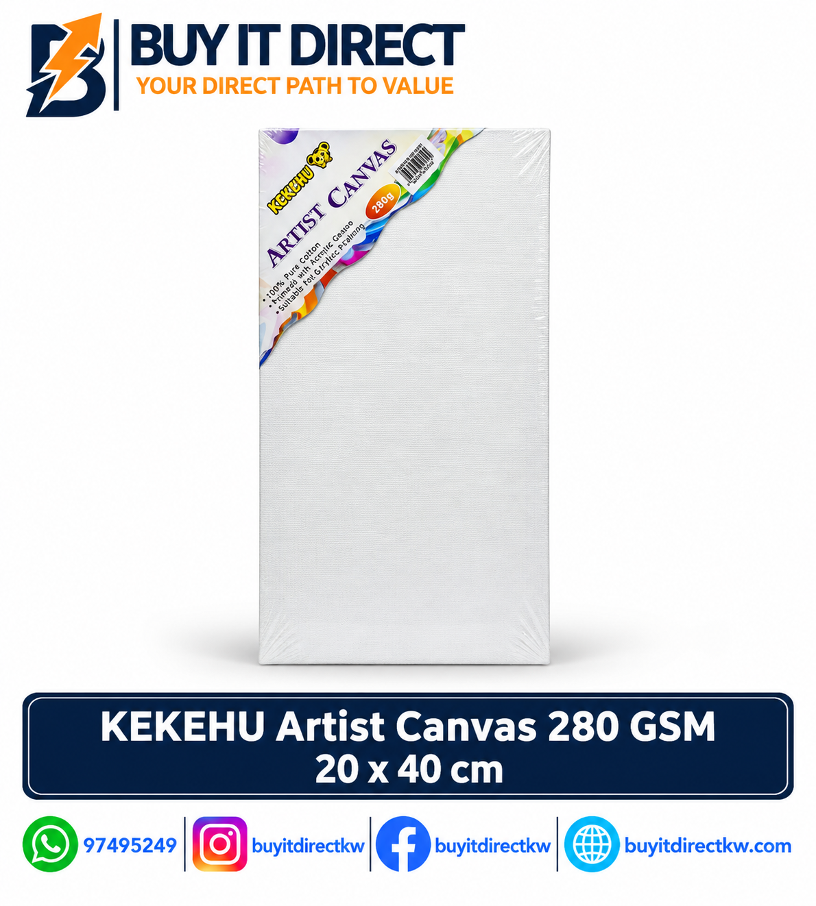 KEKEHU Artist Canvas – 280 GSM, 20 × 40 cm