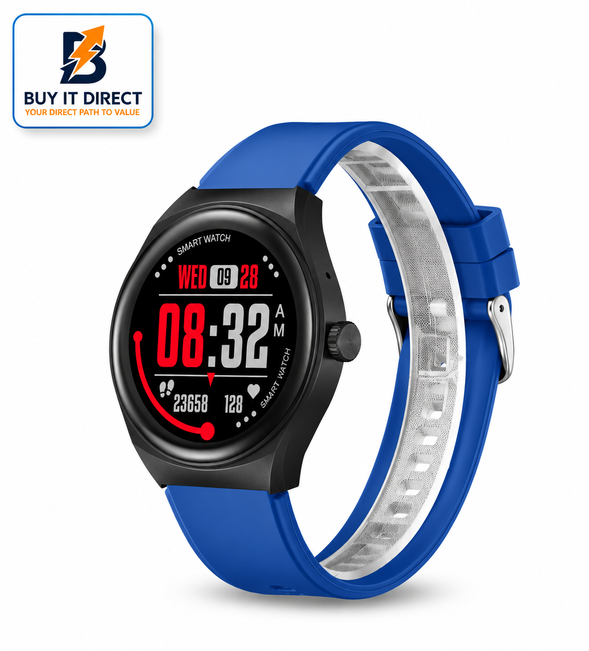 Kenneth Scott Smart Watch 47.2mm Black Silicone Strap with Interchangeable Blue Silicone Strap