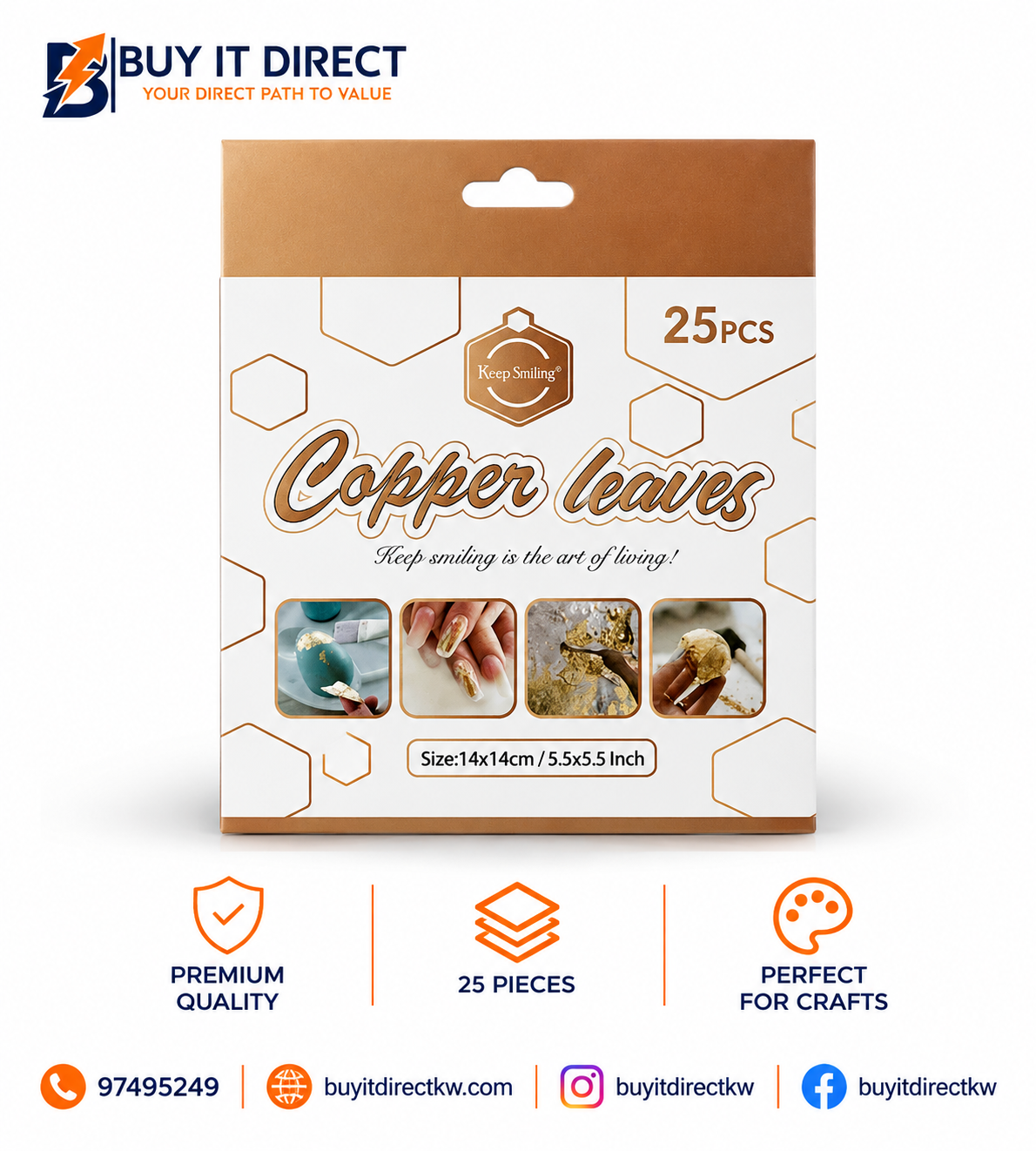 Copper Leaves 25 Pcs
