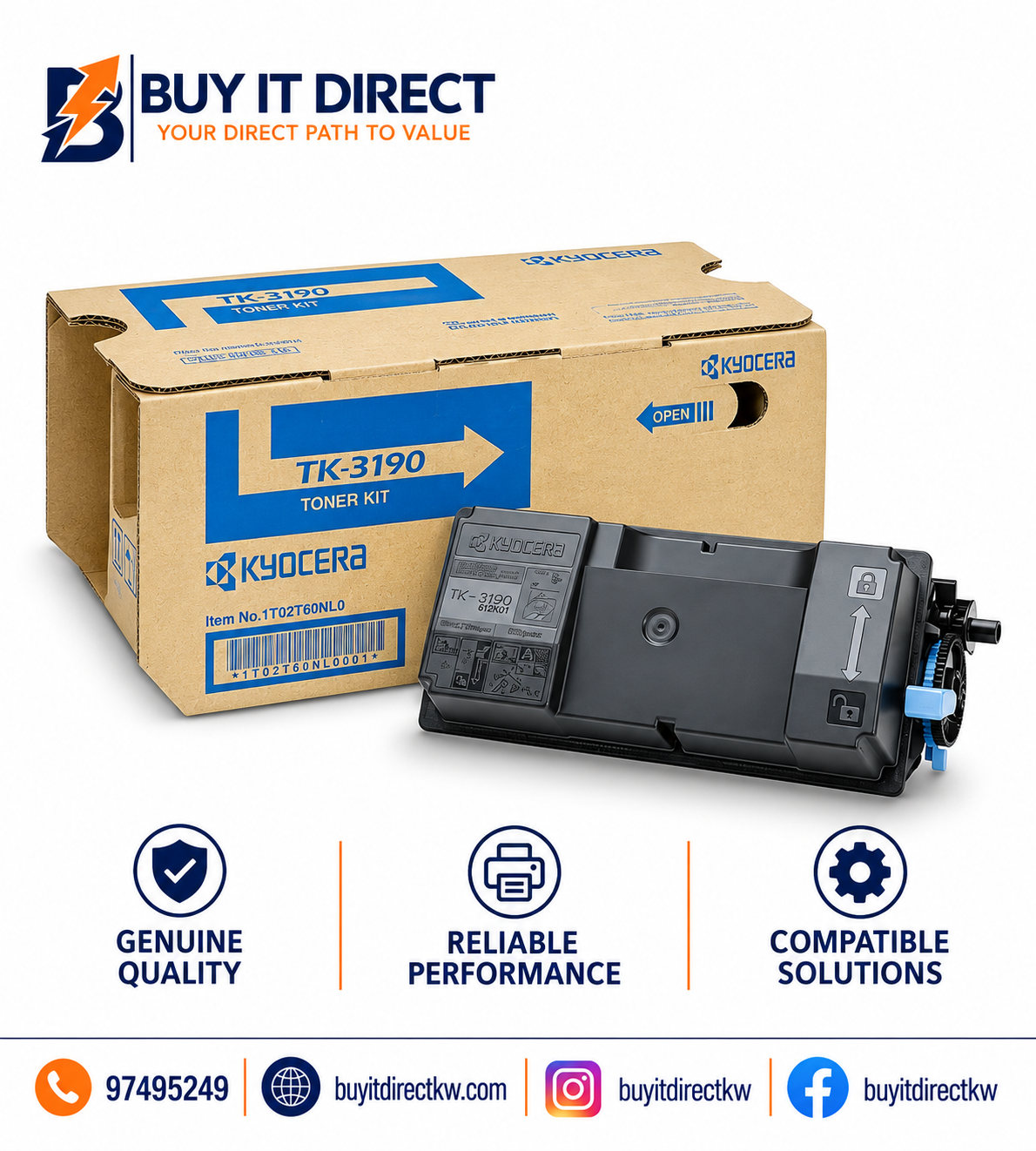 خرطوشة تونر أسود Kyocera TK3190