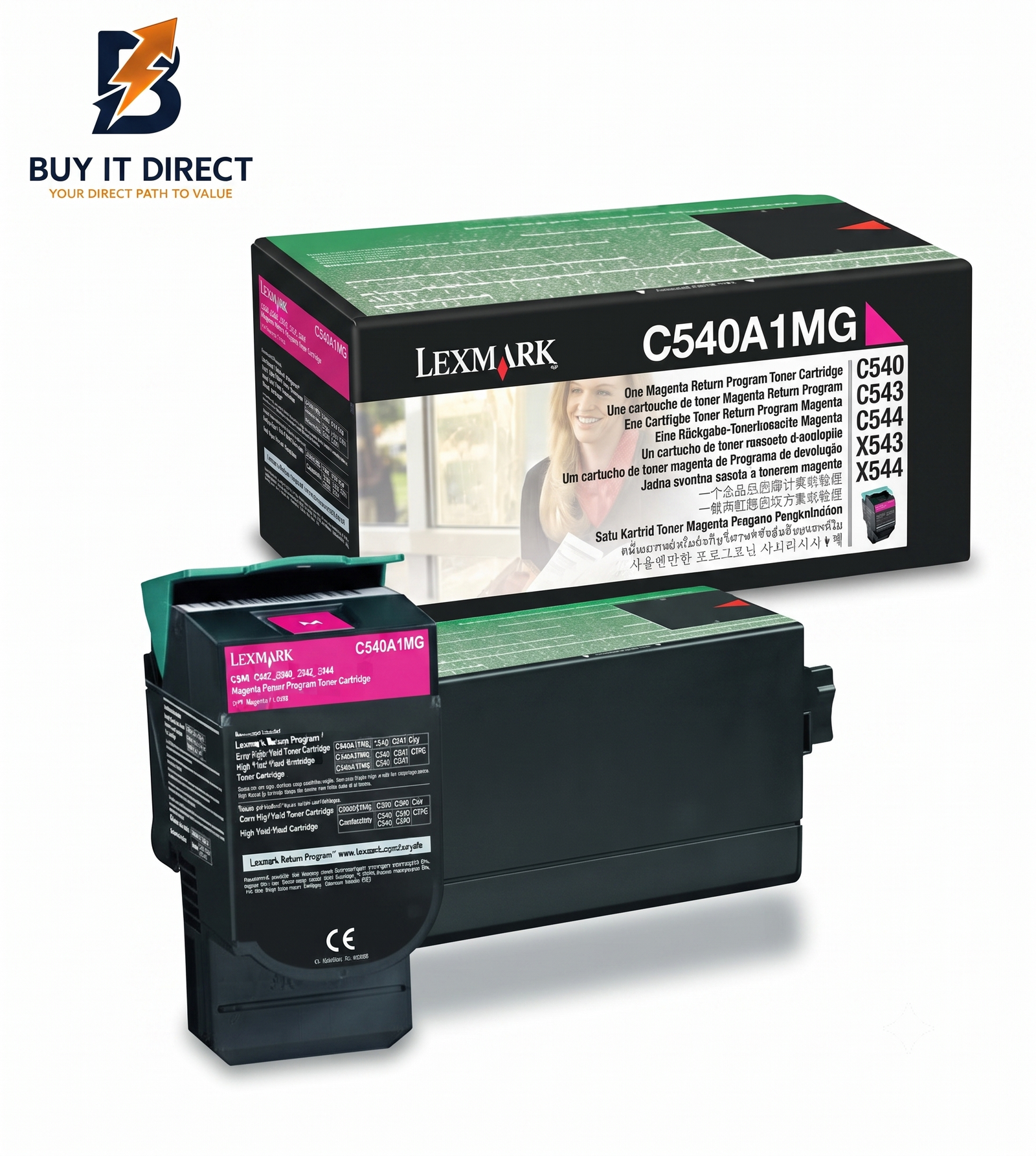 Lexmark C540 Magenta C540A1Mg Toner Cartridge