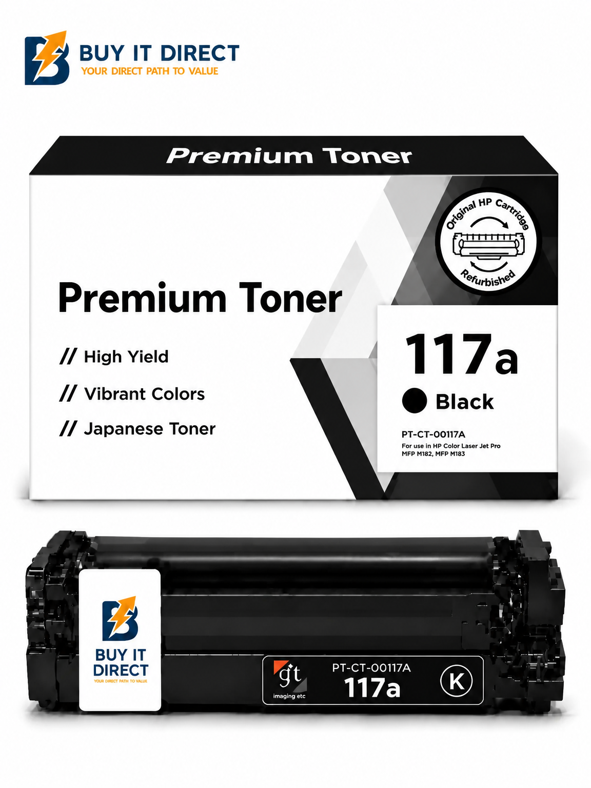 خرطوشة تونر Premium 117A أسود متوافقة لطابعات HP Color LaserJet