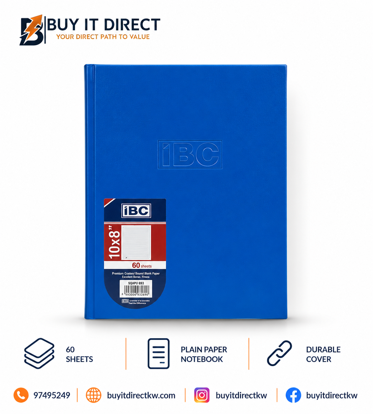 IBC Arabic Ruling Notebook 10 x 8 Inch 60 Sheets