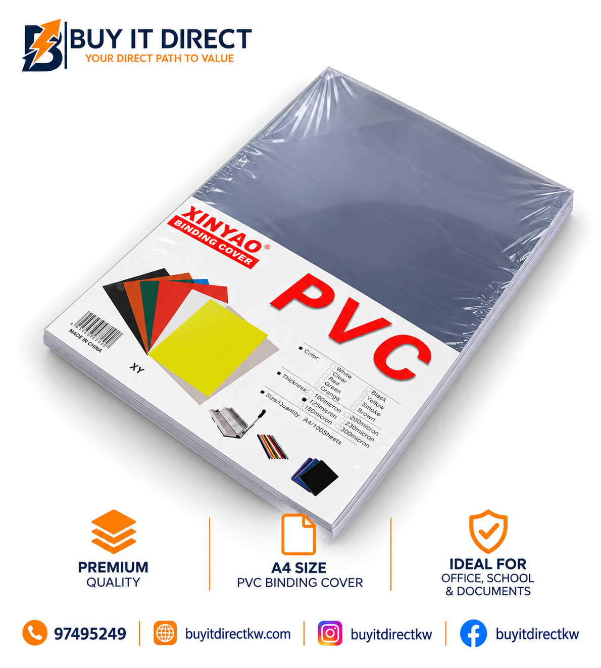 PVC Cover Binding Covers – Clear