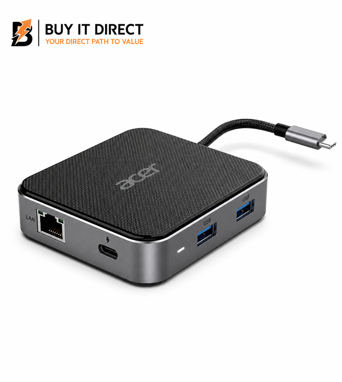 Acer 7 In 1 USB4 8K Multi Display Hub PD 100W Fast Charging Gigabit Ethernet Black