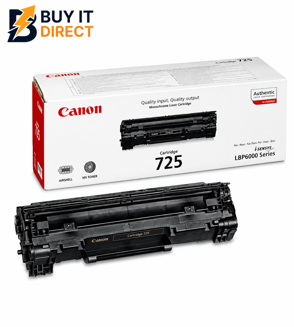 Canon 725 Black Toner Cartridge – 1.6K Pages / Black Color / Toner Cartridge