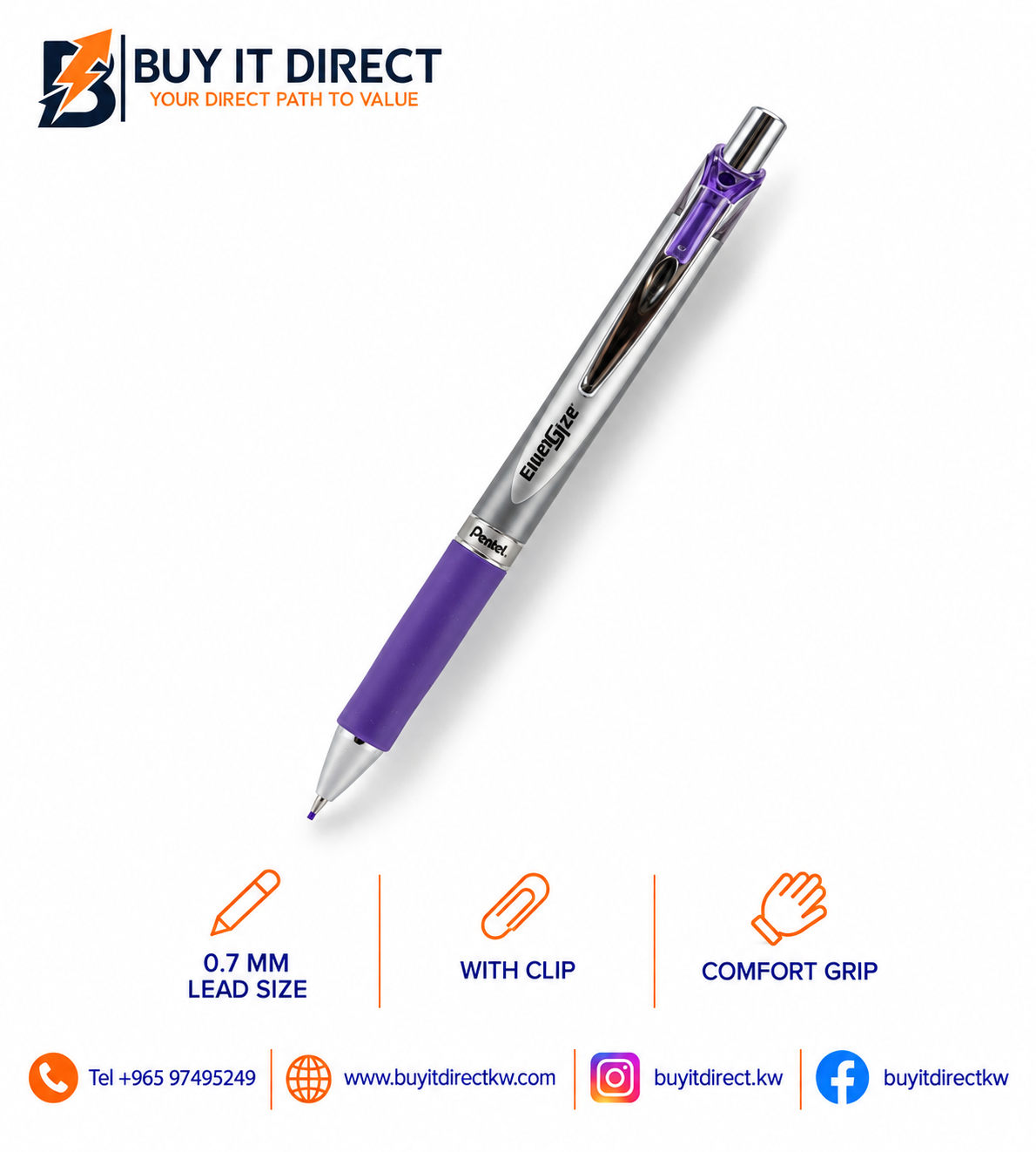 Pentel EnerGize Mechanical Pencil 0.7mm – Pink