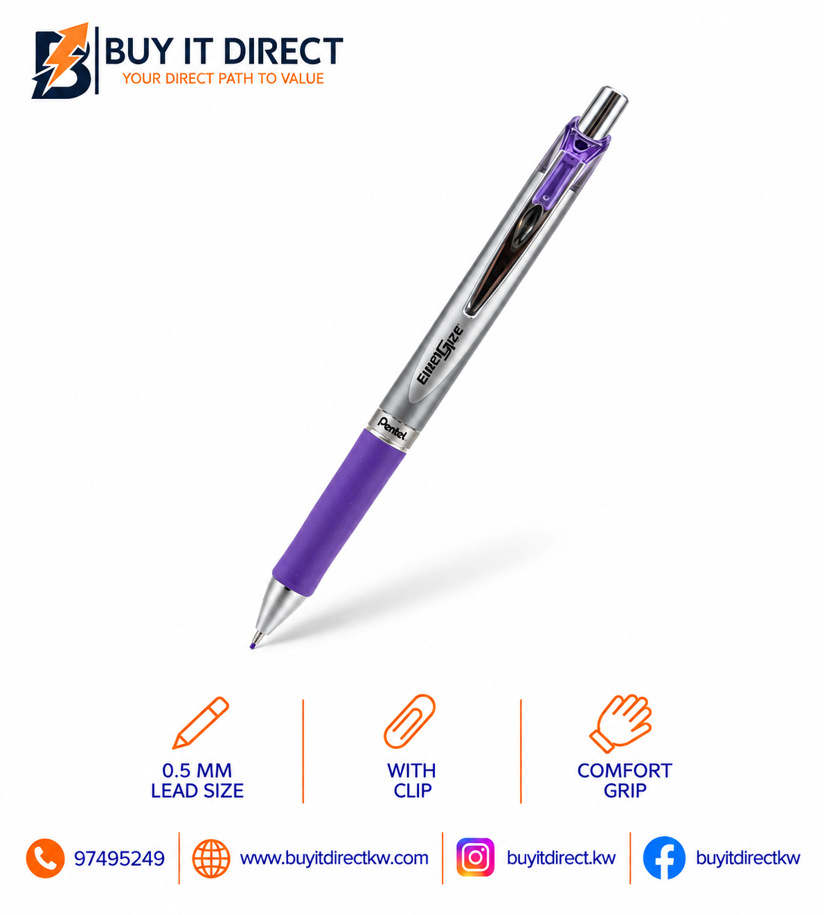 Pentel EnerGize Mechanical Pencil 0.5mm – Purple