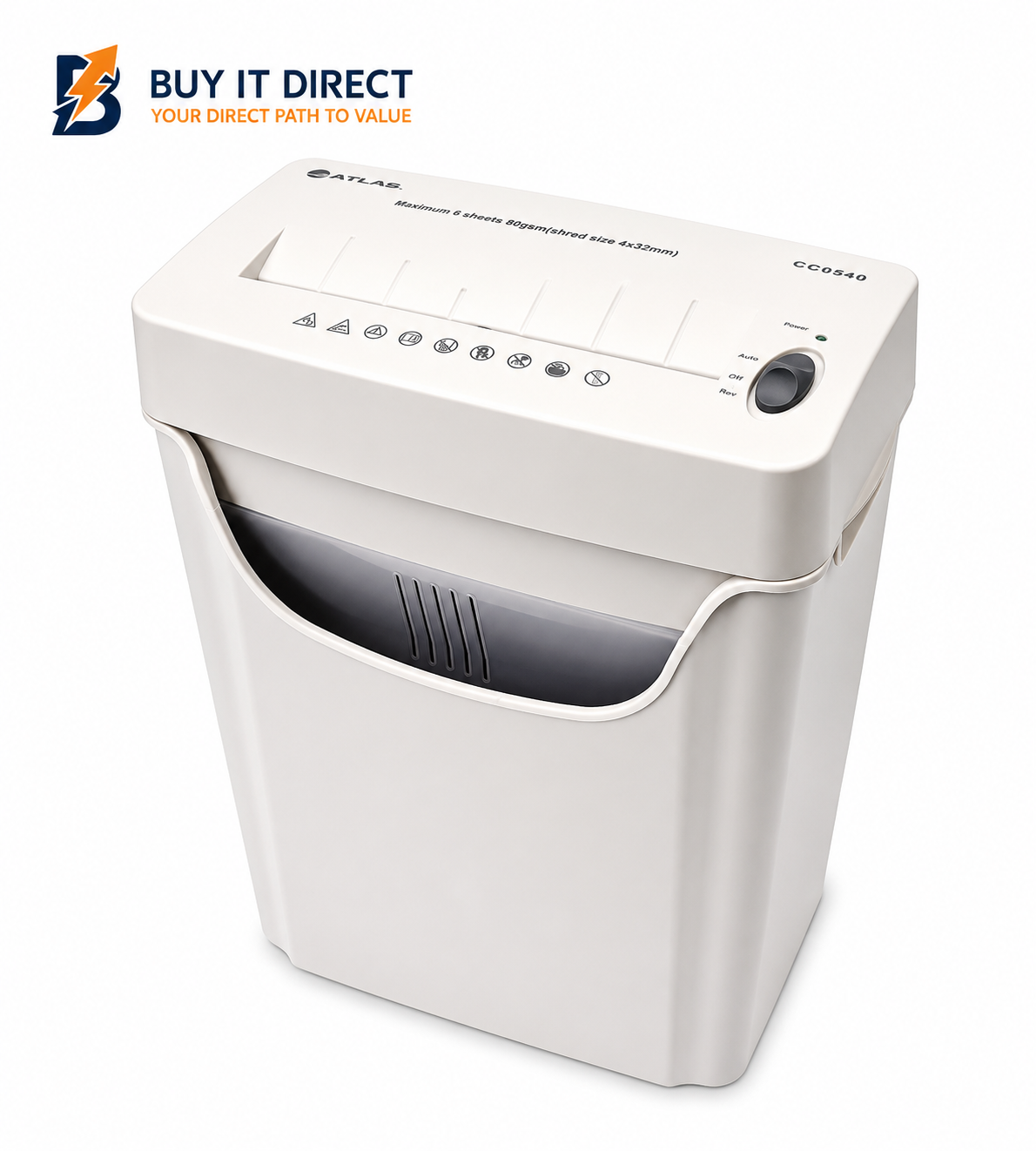 Atlas CC0540 Cross Cut 6 Sheet Paper Shredder